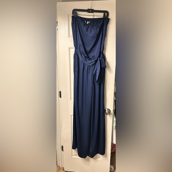 Ramy Brook Bree Strapless Silk Jumpsuit Navy Blue Size Large NWT 🆕 - Picture 12 of 13